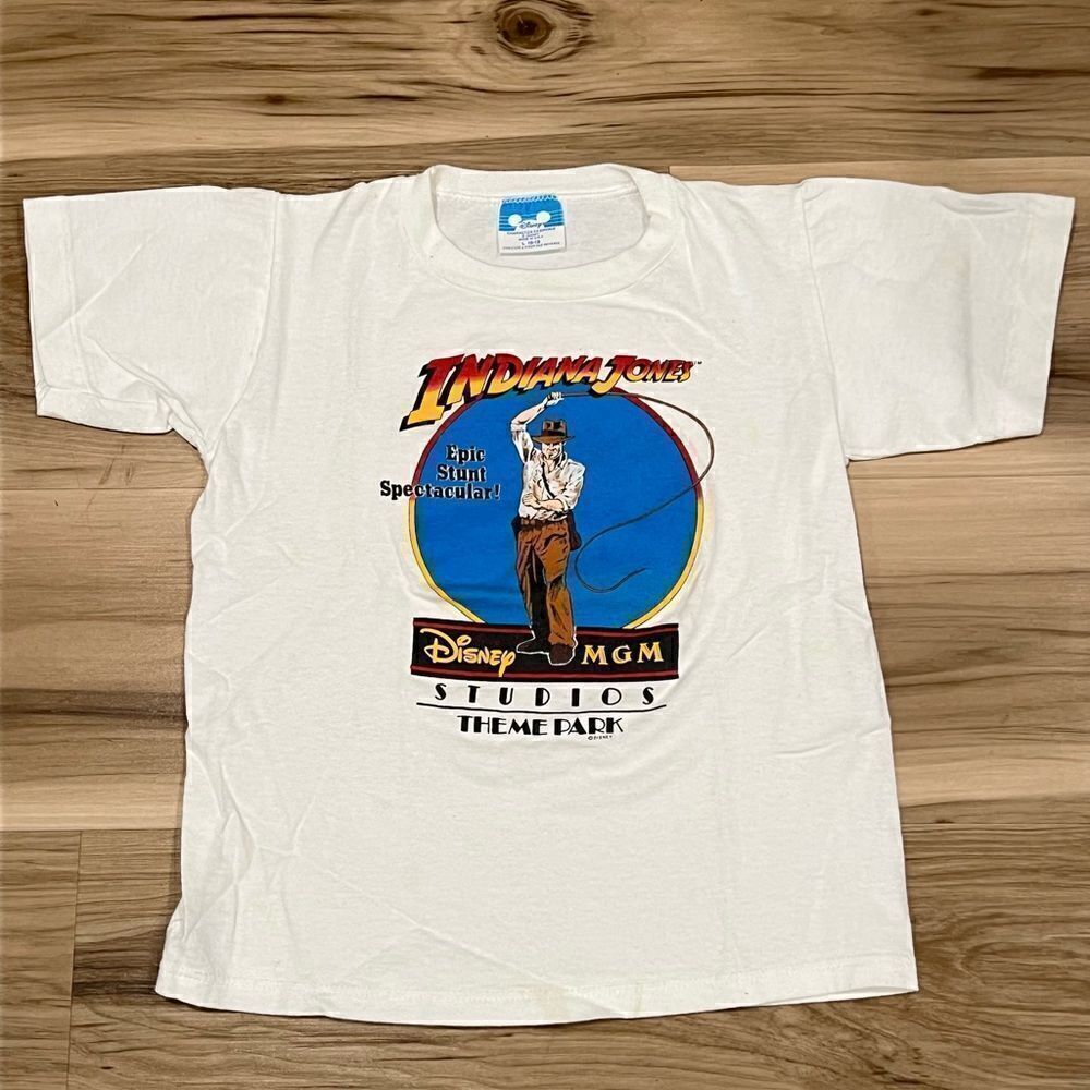 Vintage Disney Single Stitch Indiana Jones Promotional Graphic Tee Boys Large